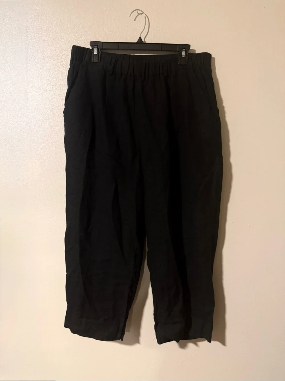 Quince 100% European Linen Pants Black Size Large
